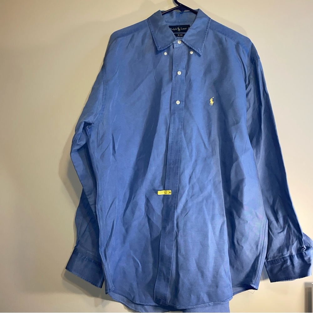Ralph Lauren Blake Oxford Blue Cotton‎ Button Down Long Sleeve Shirt L